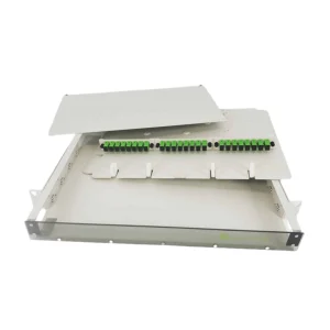 24 Port Rack Mount (1RU) w/3x8 SCAPC Adapter Plates (Beige)