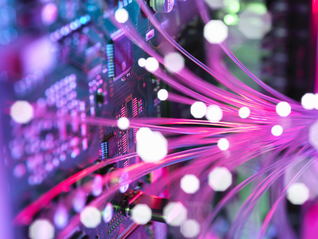 Fiber optics shooting past electronics of broadband hub