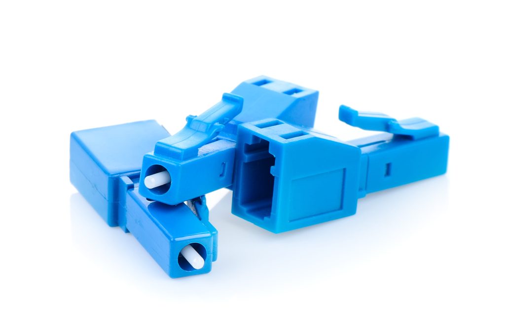 Attenuator fiber on white background